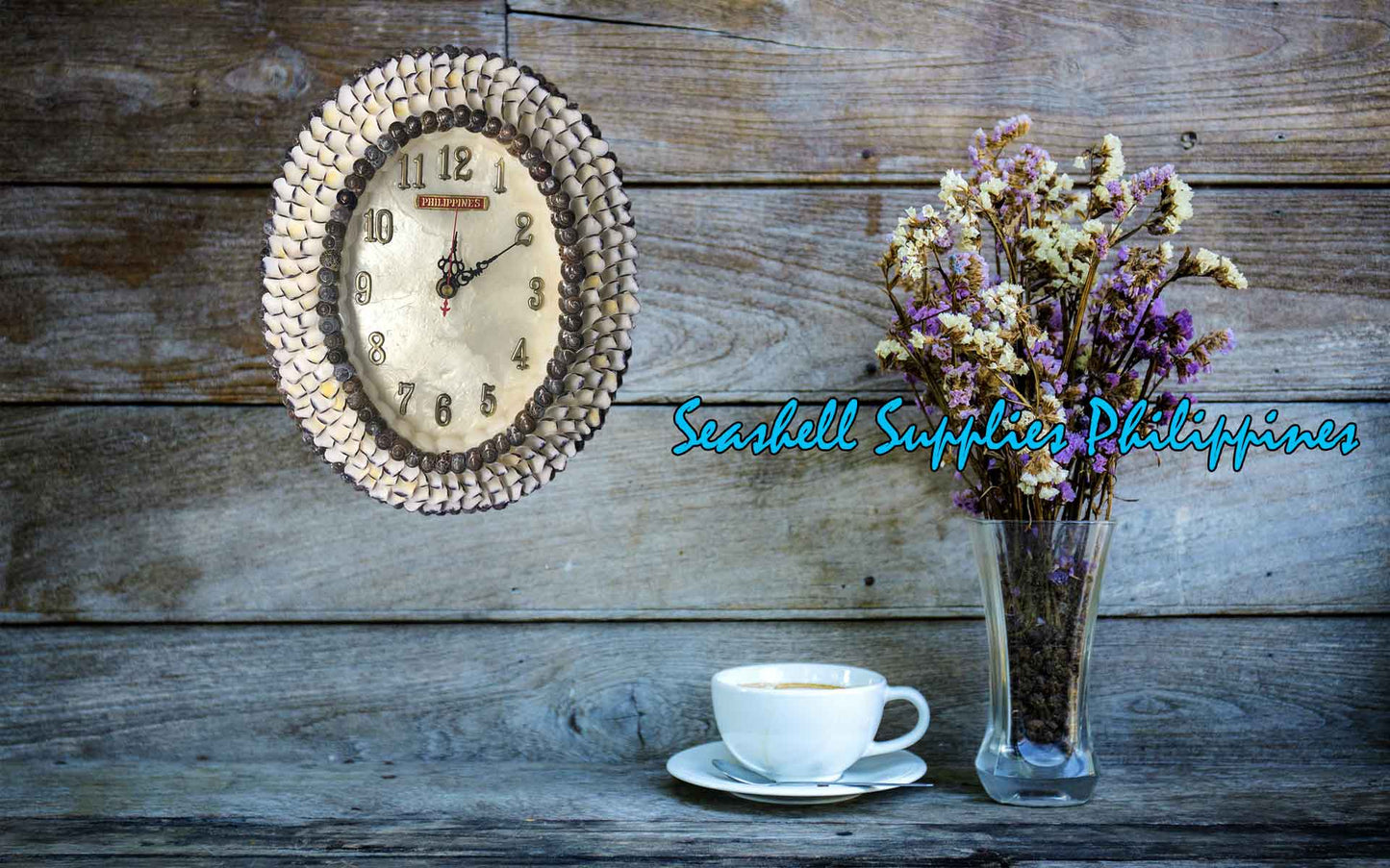 Seashell Oval Wall Clock