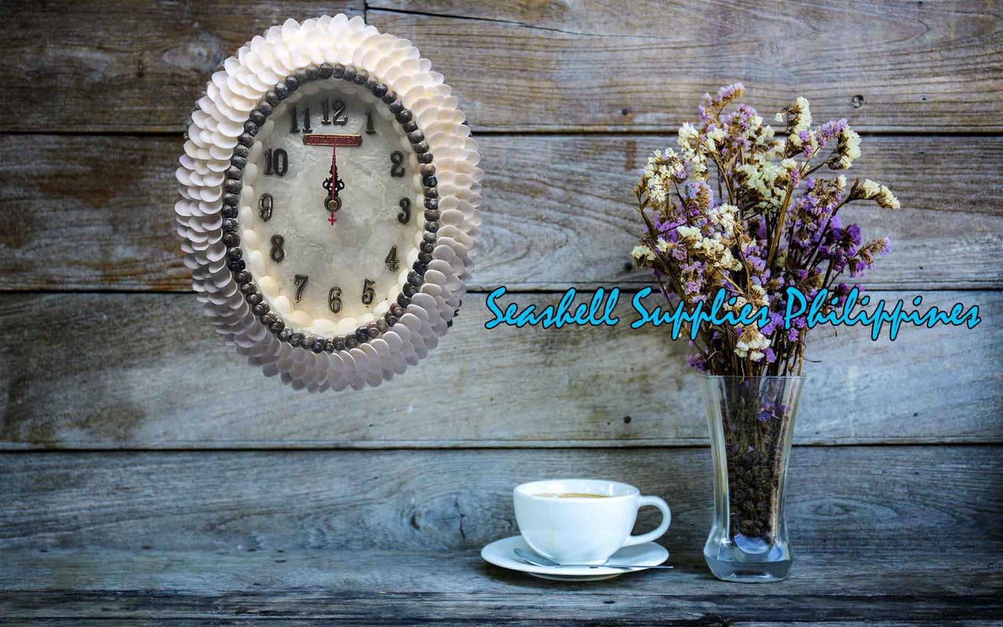 Seashell Oval Wall Clock