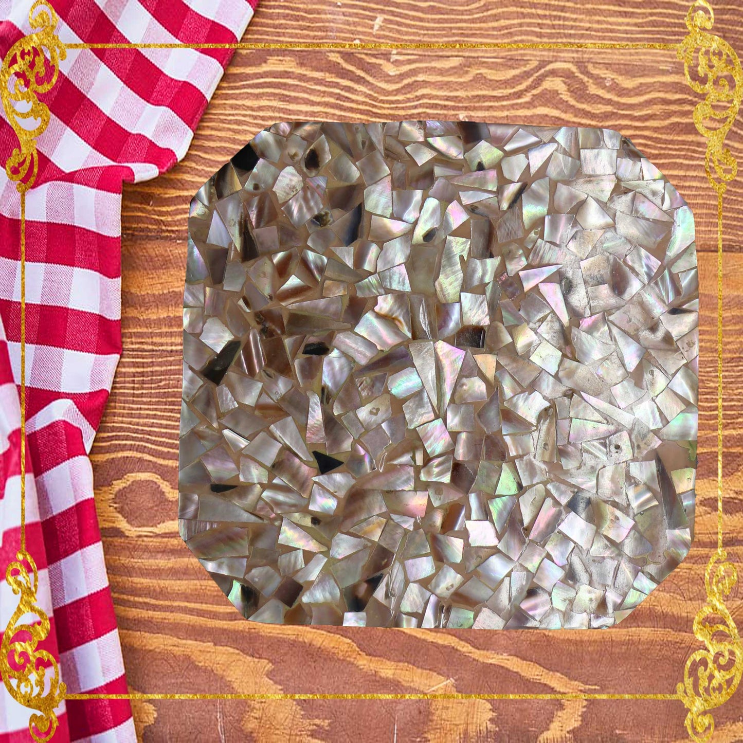 Coaster Made of Capiz Shells Design 1