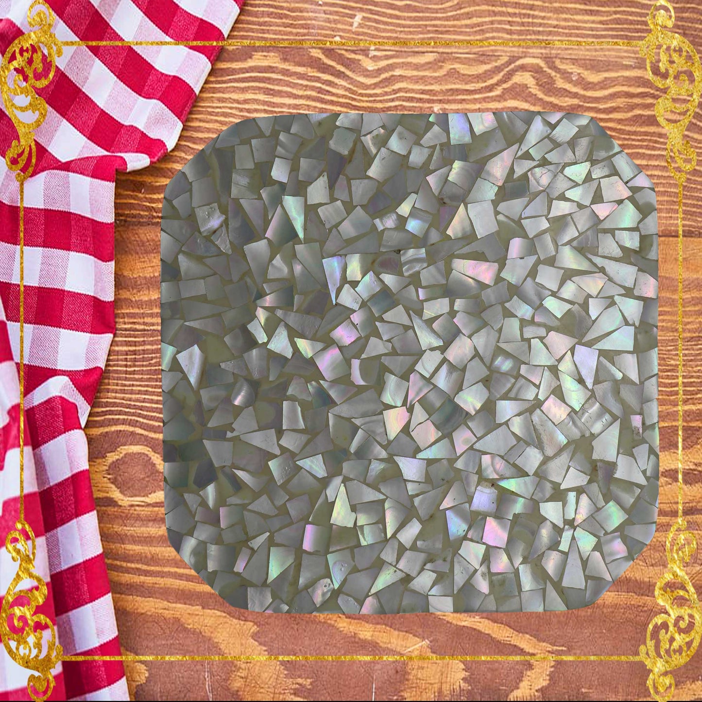 Coaster Made of Capiz Shells Design 1