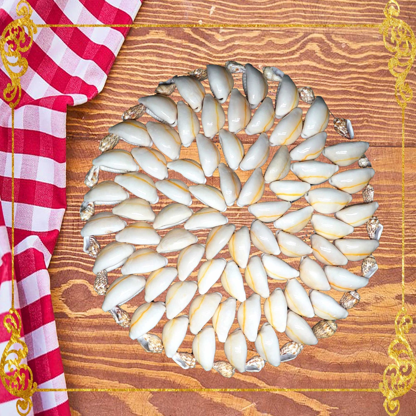 Coaster Made of Cowry Shells Design