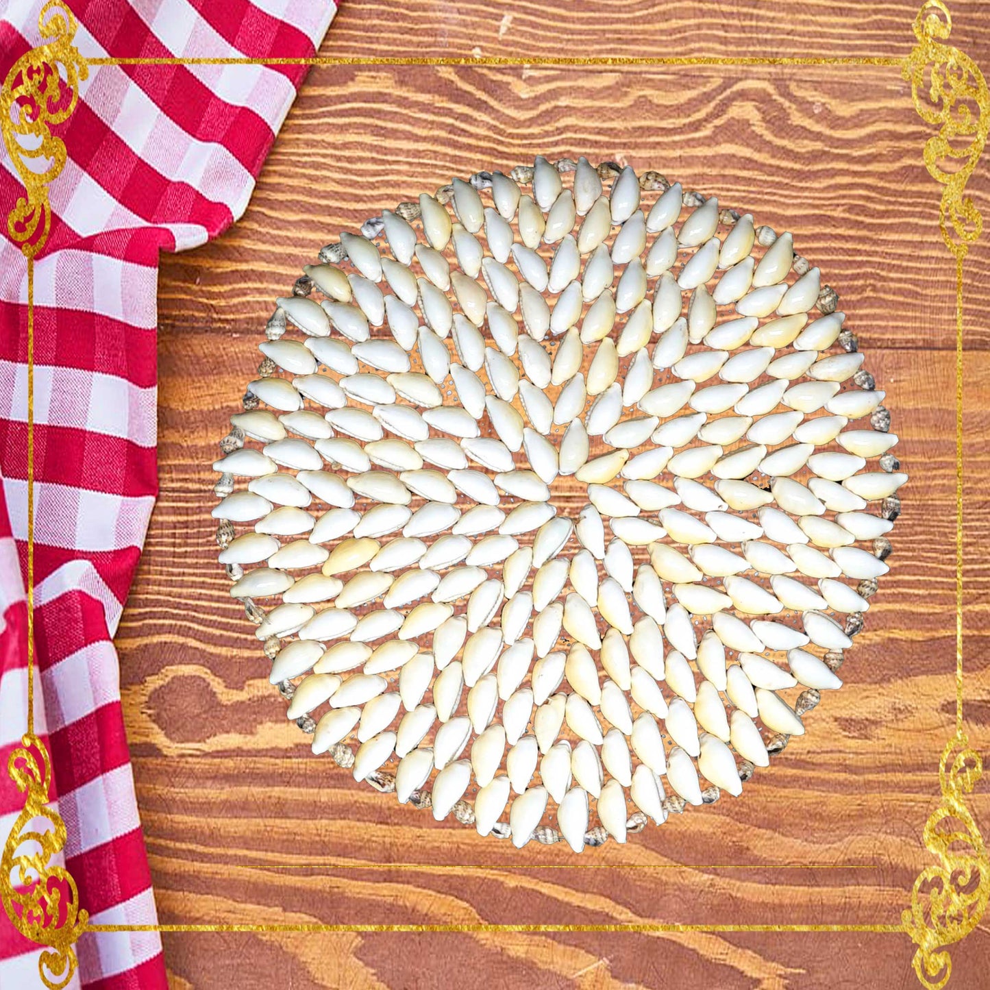 Coaster Made of Cowry Shells Design