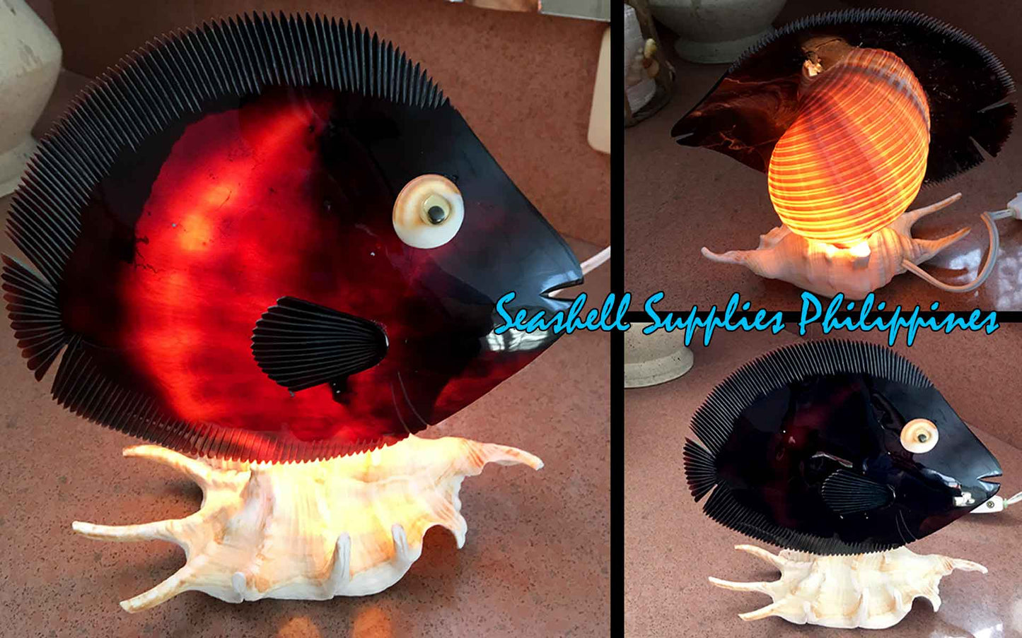 Fish Lamp | Black Maroon With Tonna Galea