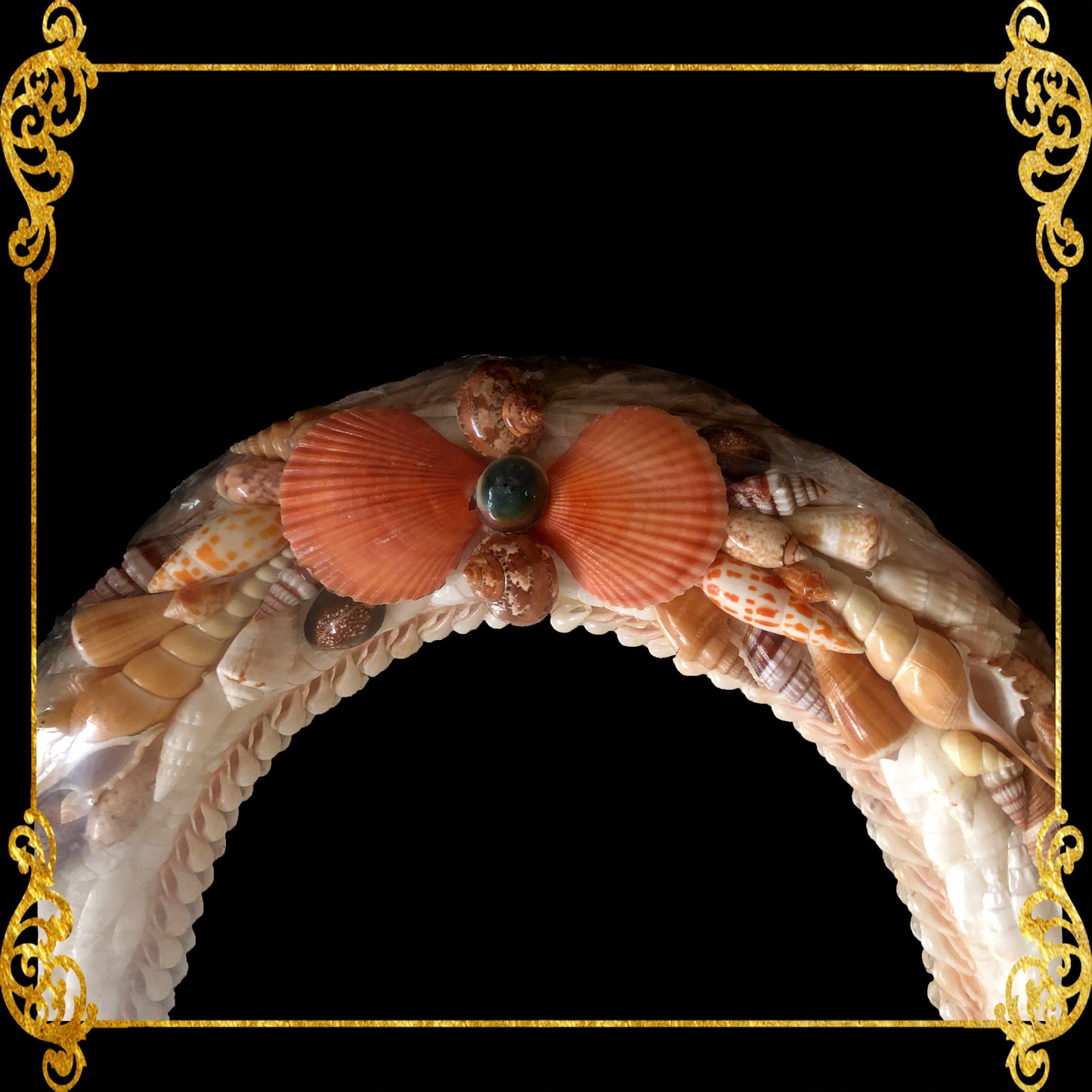 Seashell Mirror Frame | Assorted Shell | Oval Shape