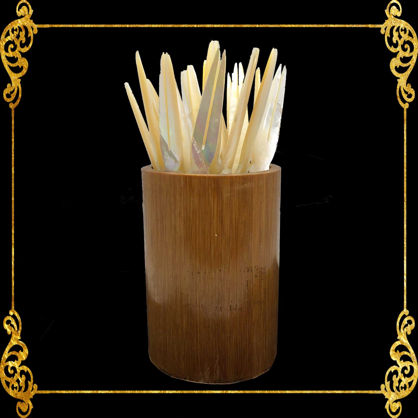 Pickle Picker Fork MOP Seashells with Kamagong Handle