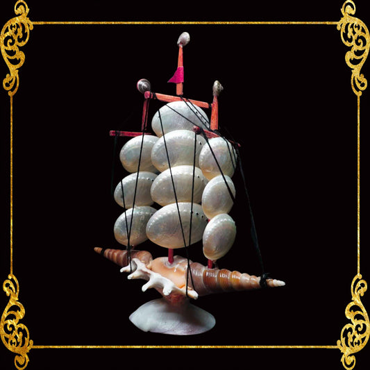 Seashell Boat | Made of Real Abalone Shell | Mini Galleon