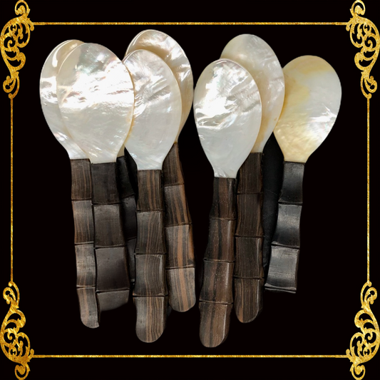 Spoon MOP Seashells with Wooden Kamagong Handle