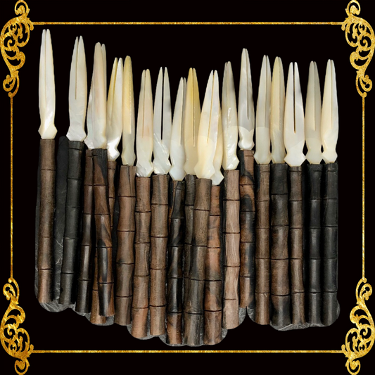 Pickle Picker Fork MOP Seashells with Kamagong Handle