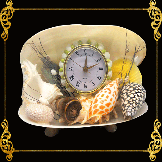 Seashell Clock Table Top| Kabebe Aquarium Shell
