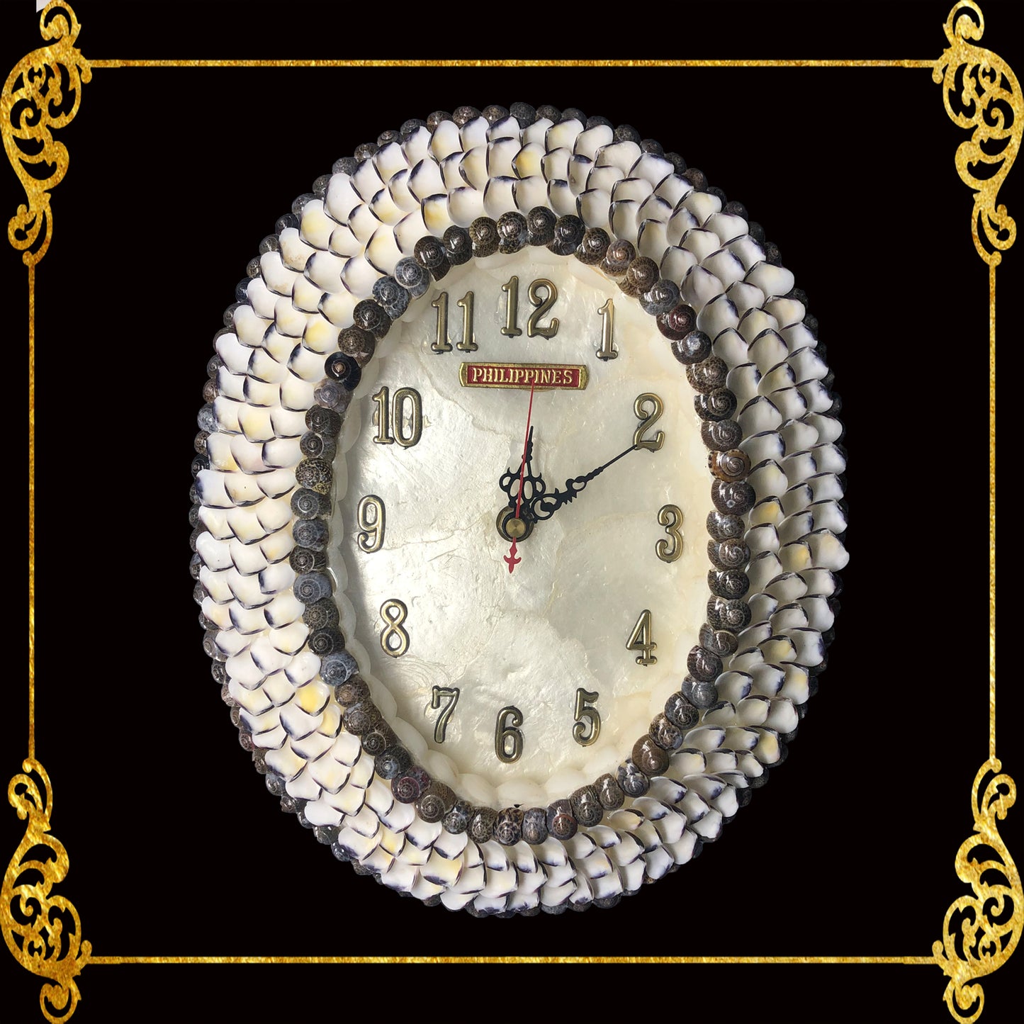 Seashell Oval Wall Clock