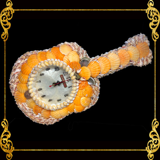 Seashell Guitar Wall Clock