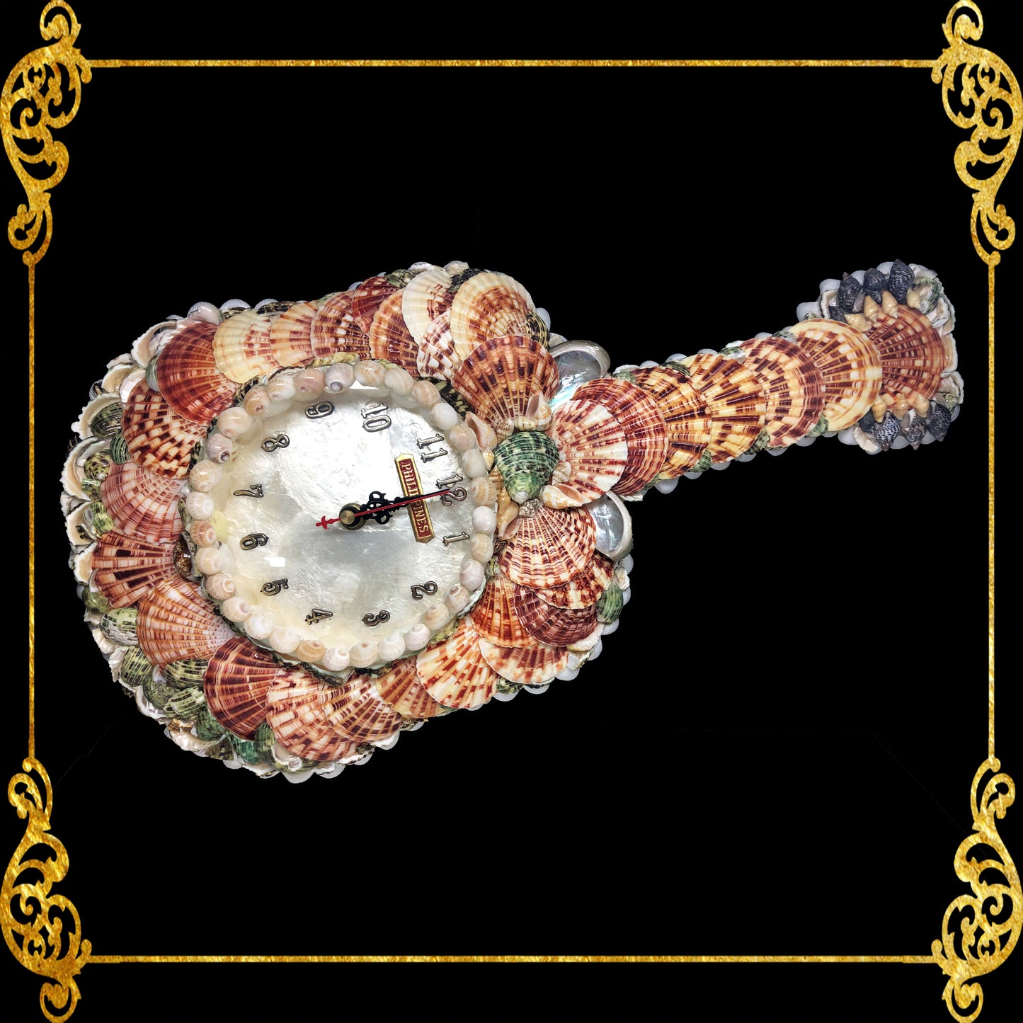 Seashell Guitar Wall Clock