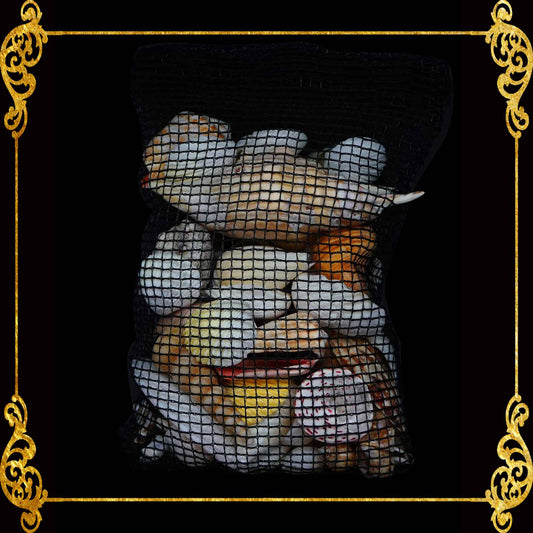 Beach Mixed Sea Shells in Black Net | 500 Grams