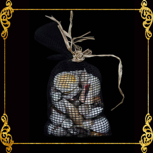 Beach Mixed White Sea Shells in Black Net | 350 Grams