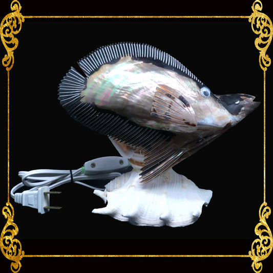 Desk Lamp | Made of Real Seashells | Pteria Penguin Fish Lamp
