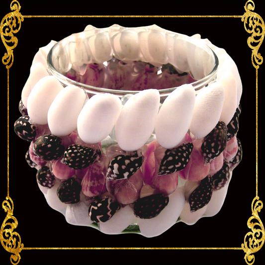 Seashell Tea Light Glass Candle Holder #TL002