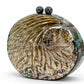 Convertible Round Abalone Shell Clutch Bag with Gold Chain