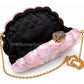 Pink Mother of Pearl Clam Shell Clutch Bag with Gold Chain