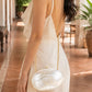 Kabibe Mother of Pearl Shell Clutch Bag with Gold Chain