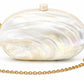 Kabibe Mother of Pearl Shell Clutch Bag with Gold Chain