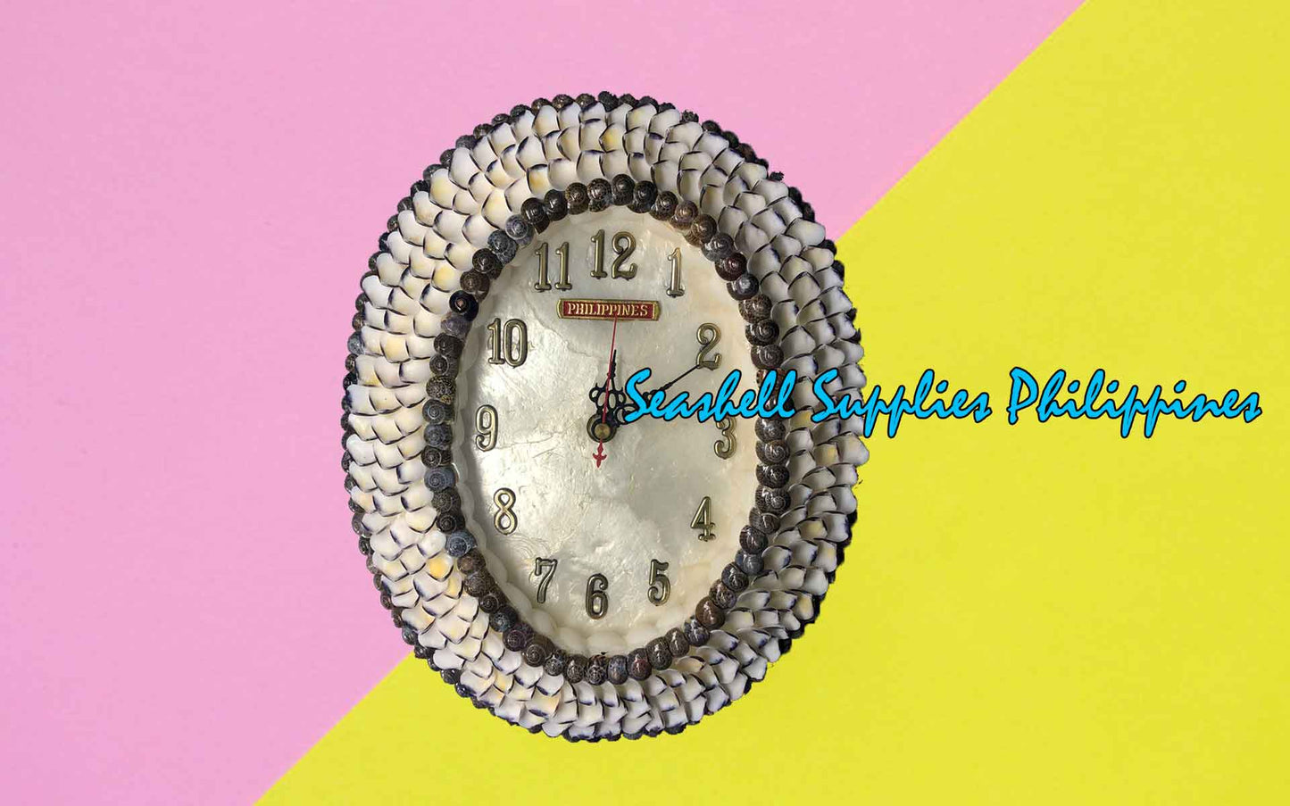 Seashell Oval Wall Clock