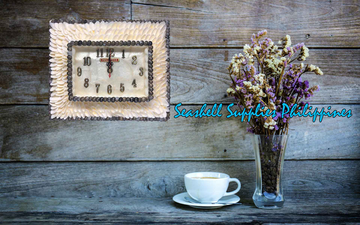 Seashell Wall Clock | White | Rectangle Shape