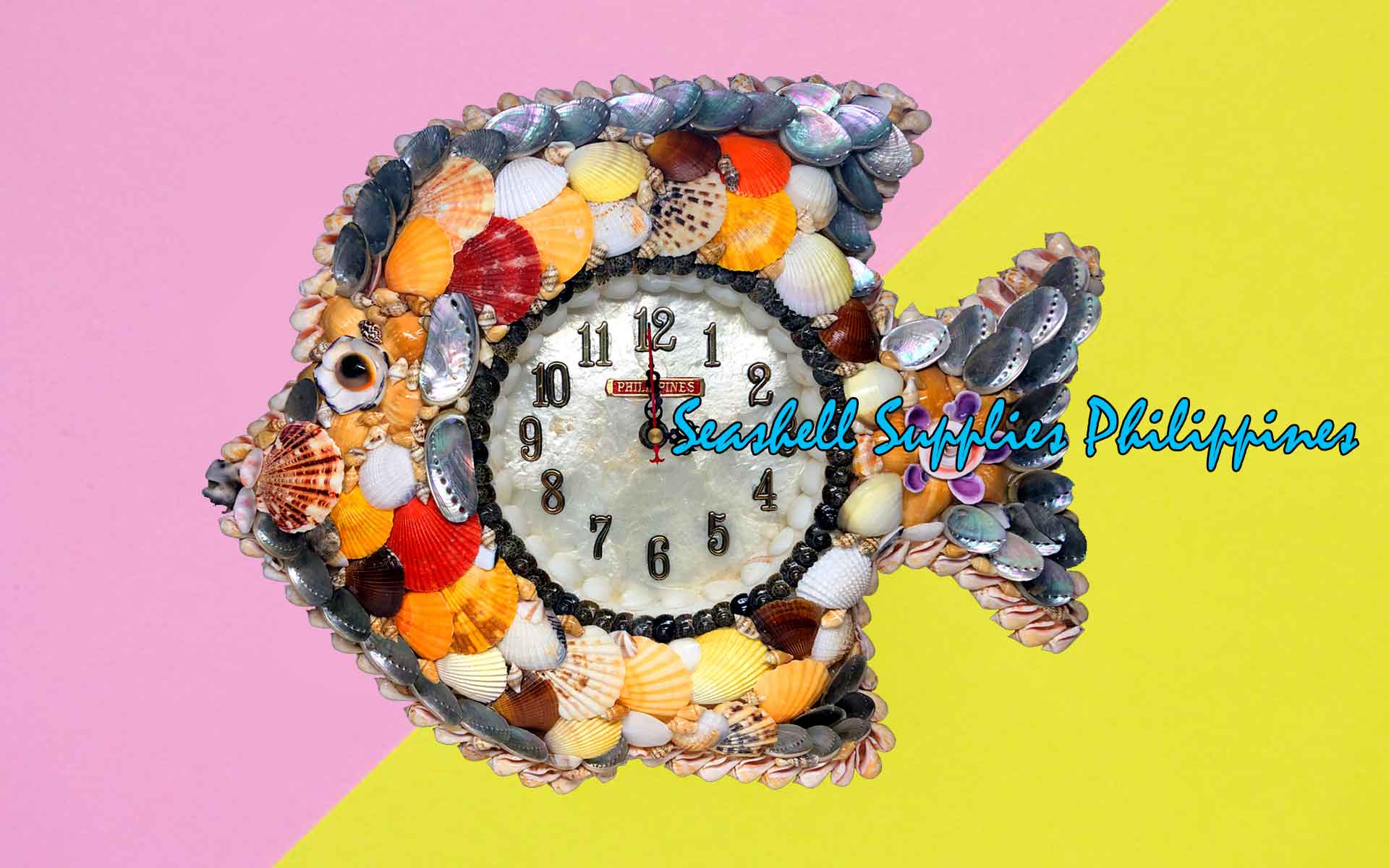 Seashell Wall Clock | Assorted Shells | Fish Shape – Seashell Supplies ...