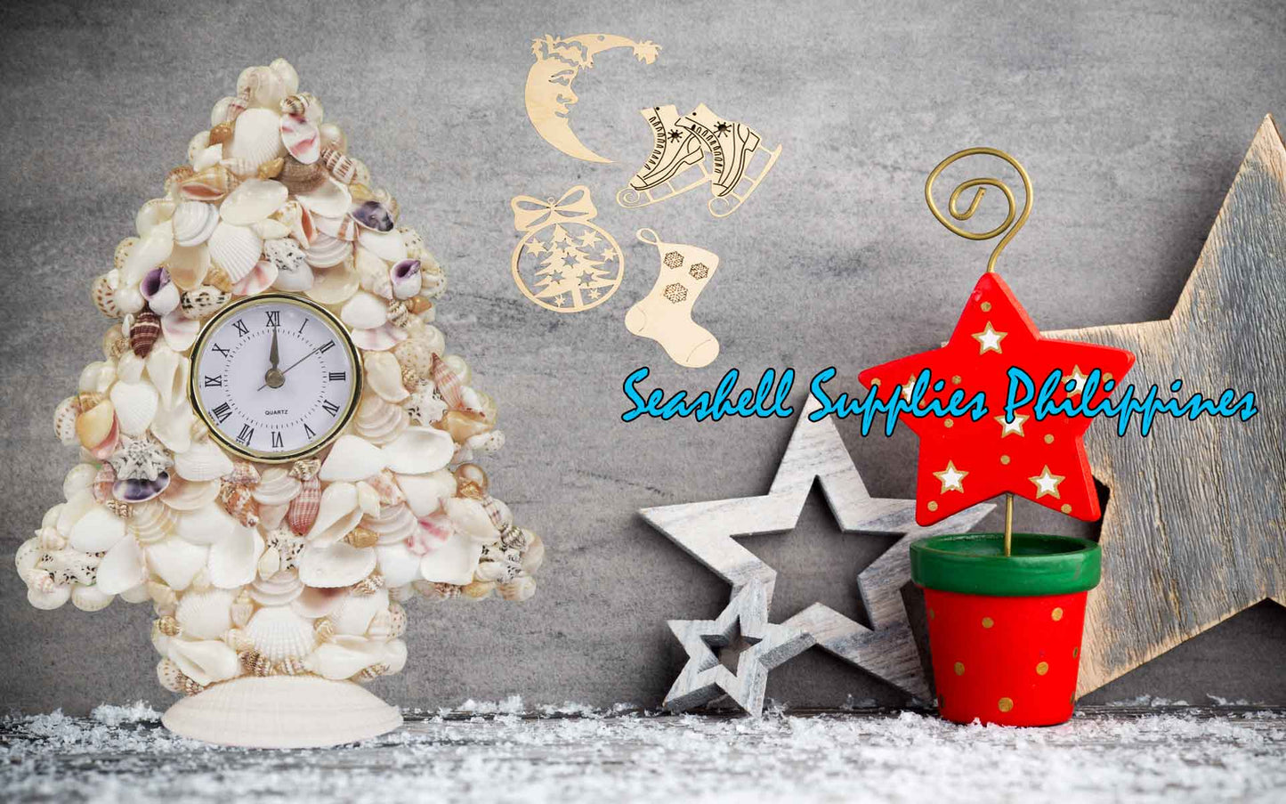 Seashell Table Top Clock | Christmast Tree | Assorted Shell
