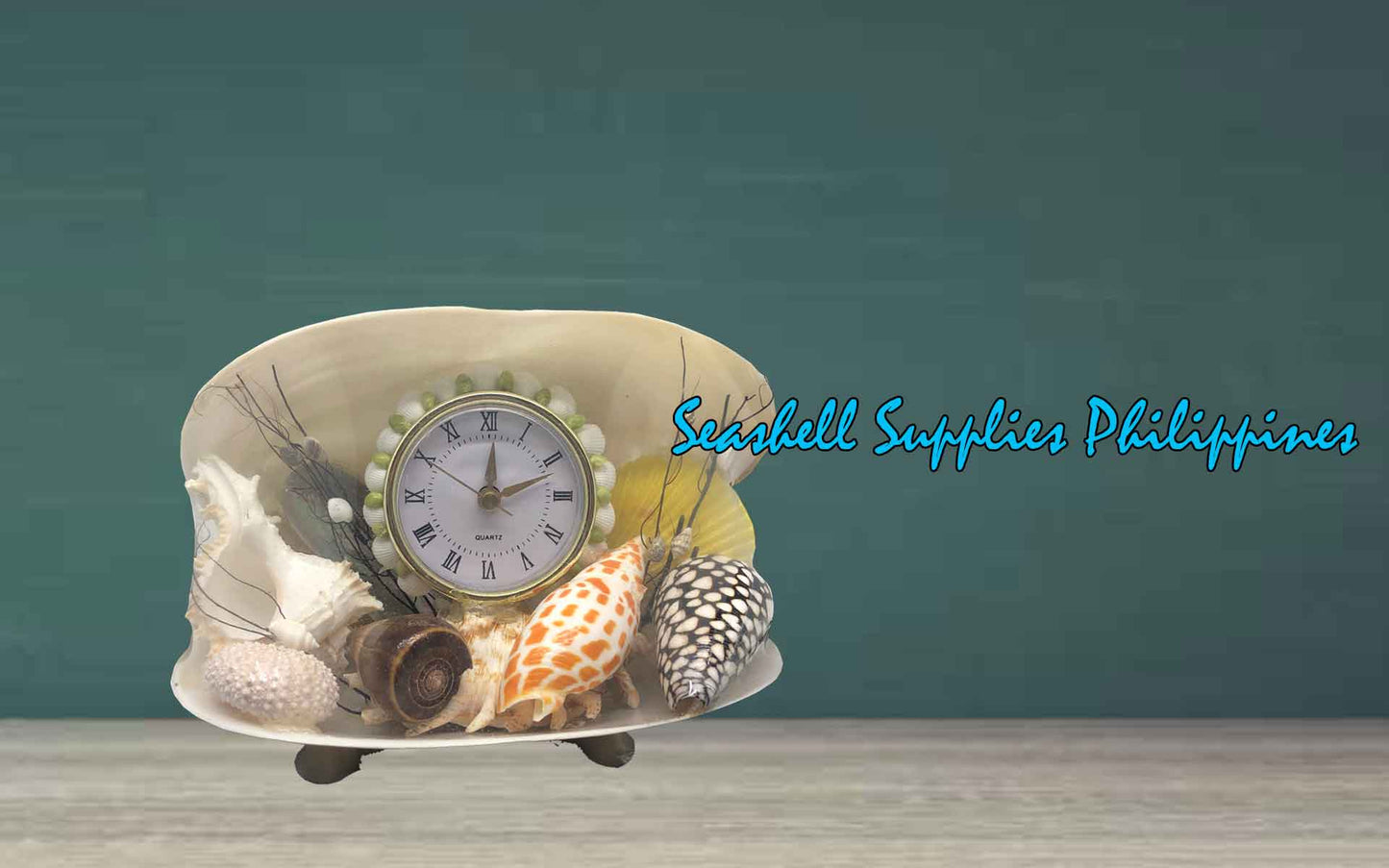 Seashell Clock Table Top| Kabebe Aquarium Shell – Seashell Supplies ...