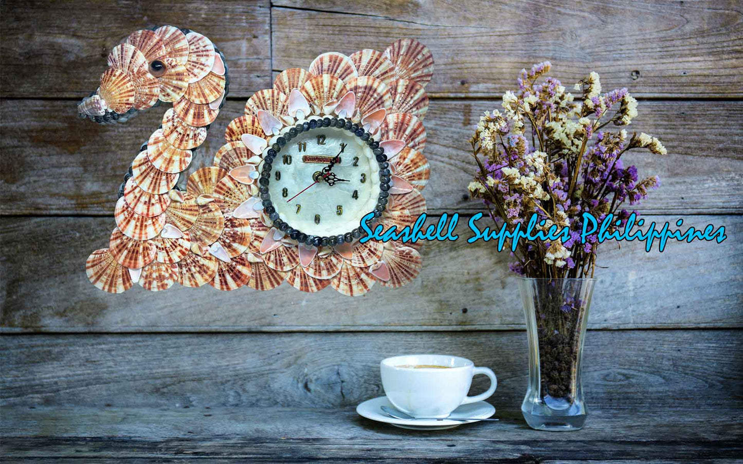 Seashell Wall Clock | Macarense Shells | Swan Shape