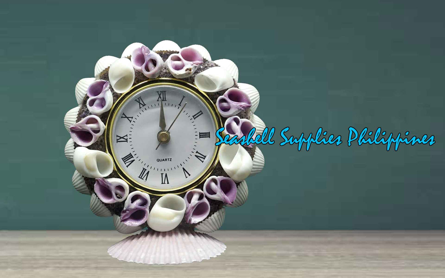 Seashell Table Top Clock