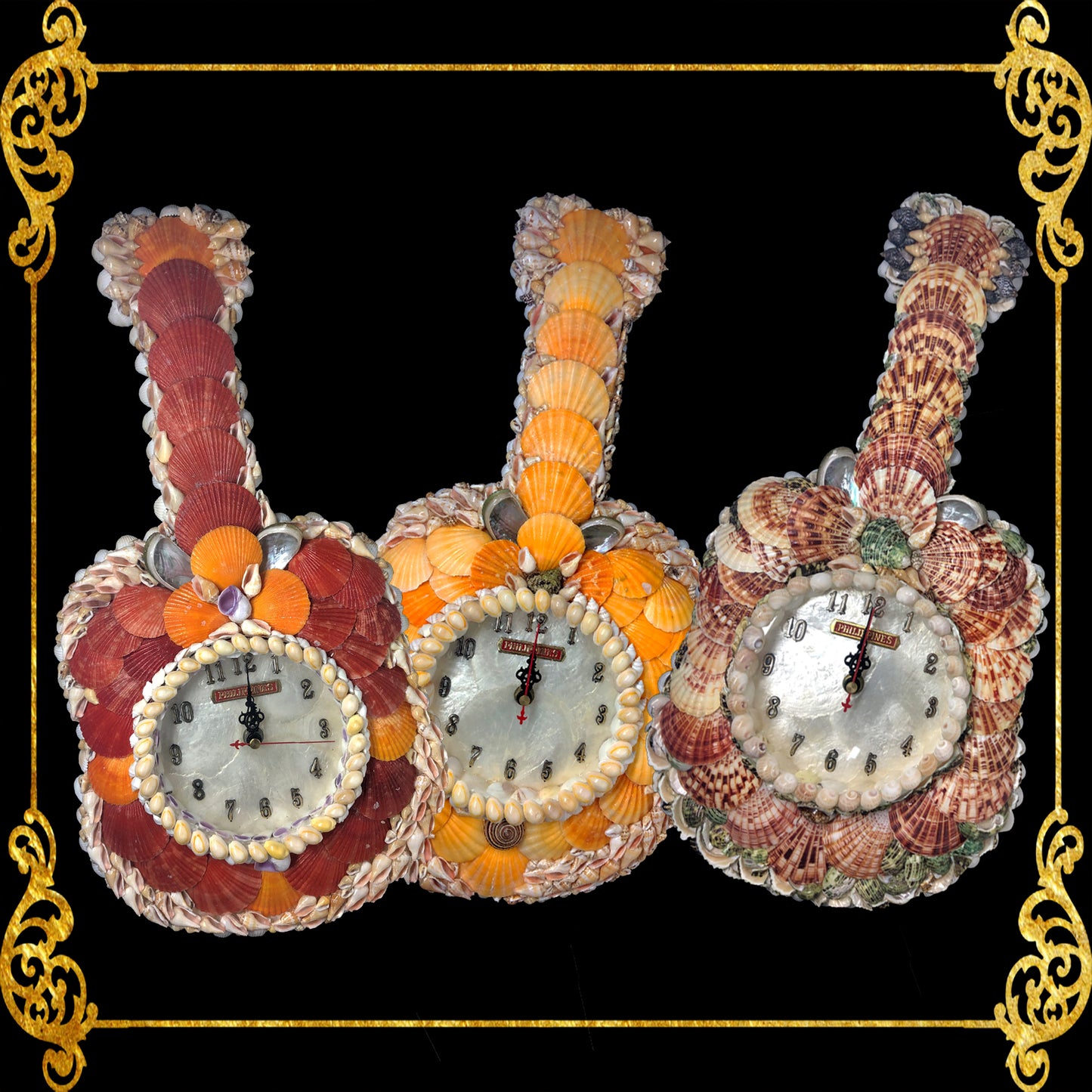 Seashell Guitar Wall Clock