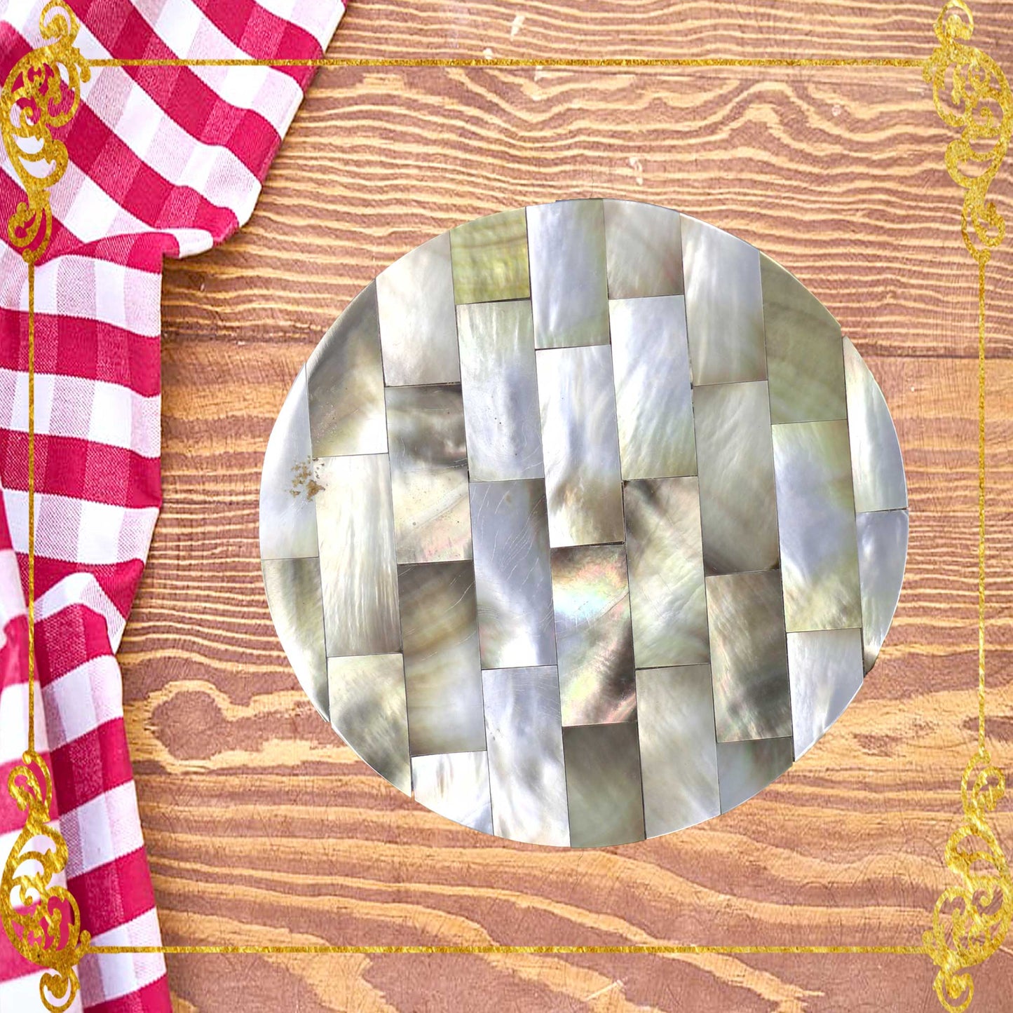 Coaster Made of Capiz Shells Design