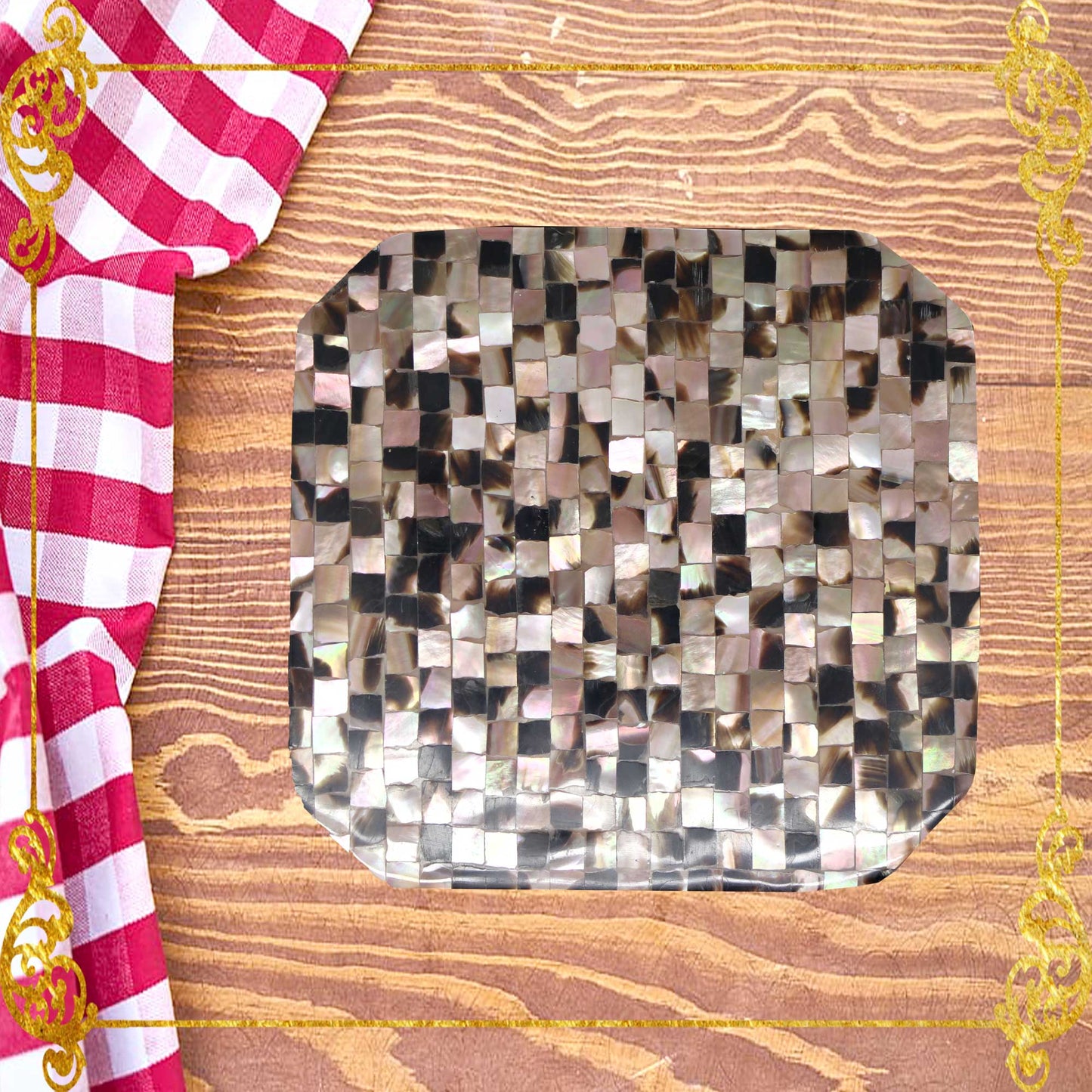 Coaster Made of Capiz Shells Design