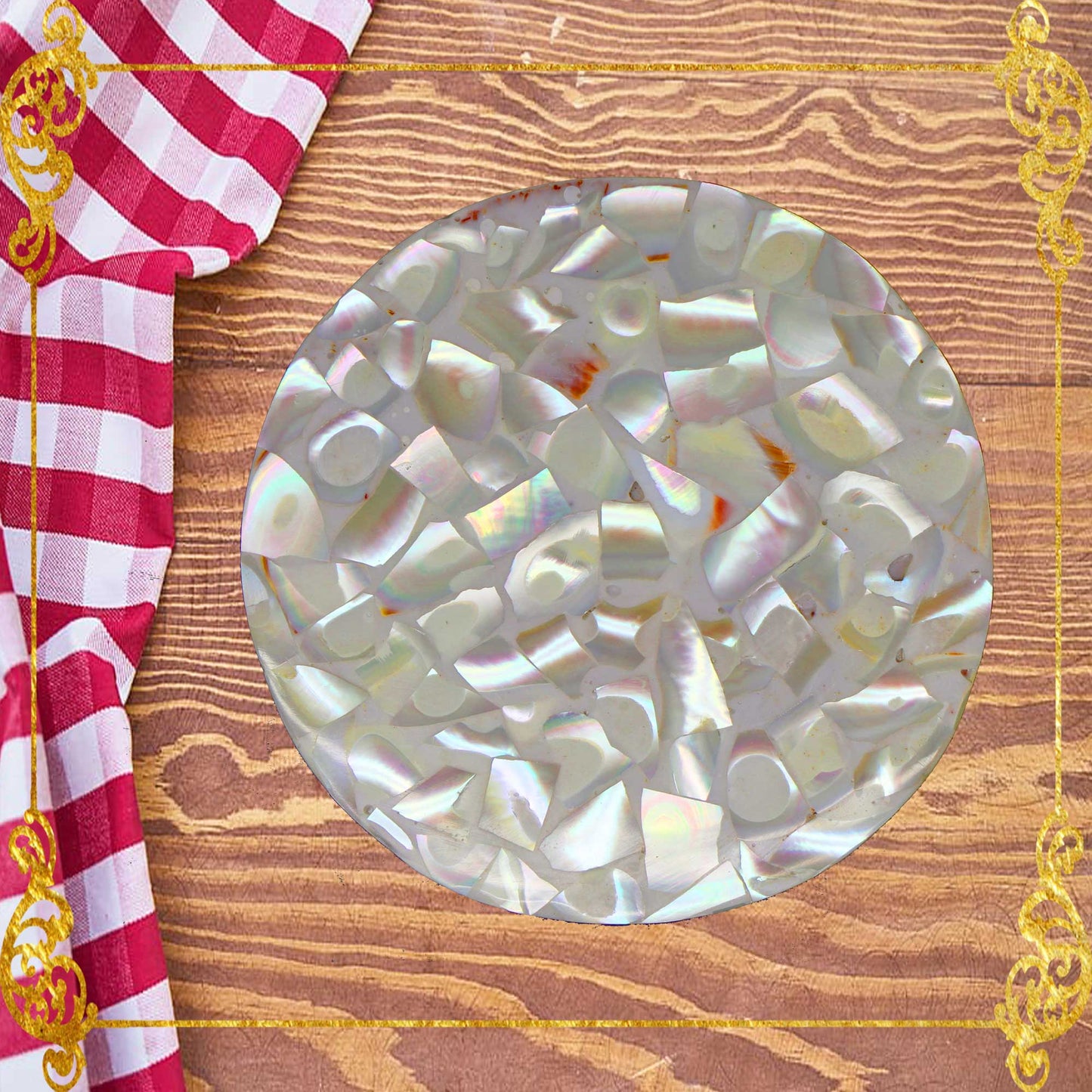 Coaster Made of Capiz Shells Design