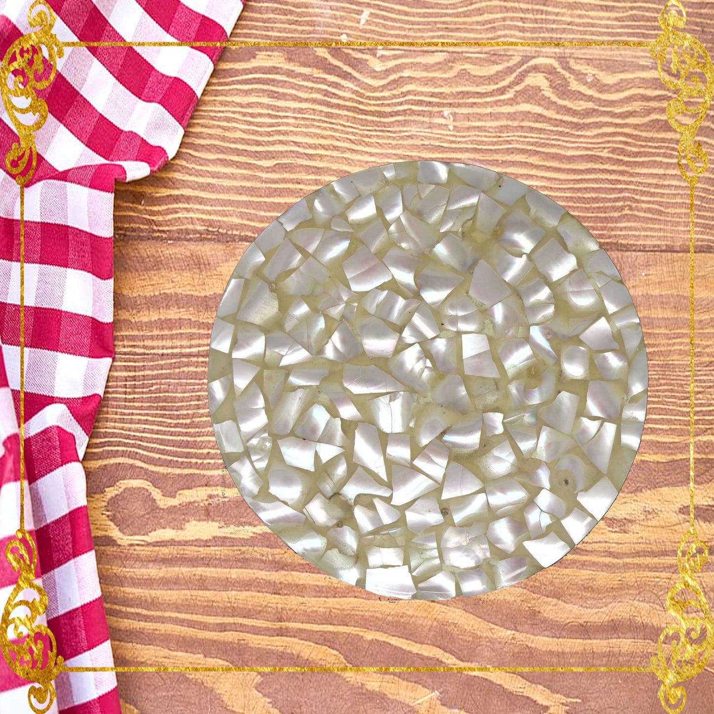 Coaster Made of Capiz Shells Design