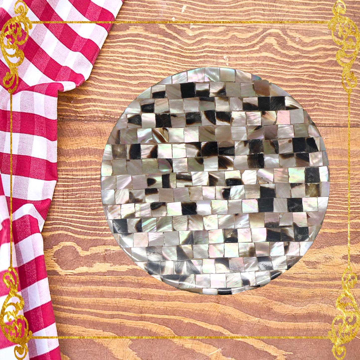 Coaster Made of Capiz Shells Design