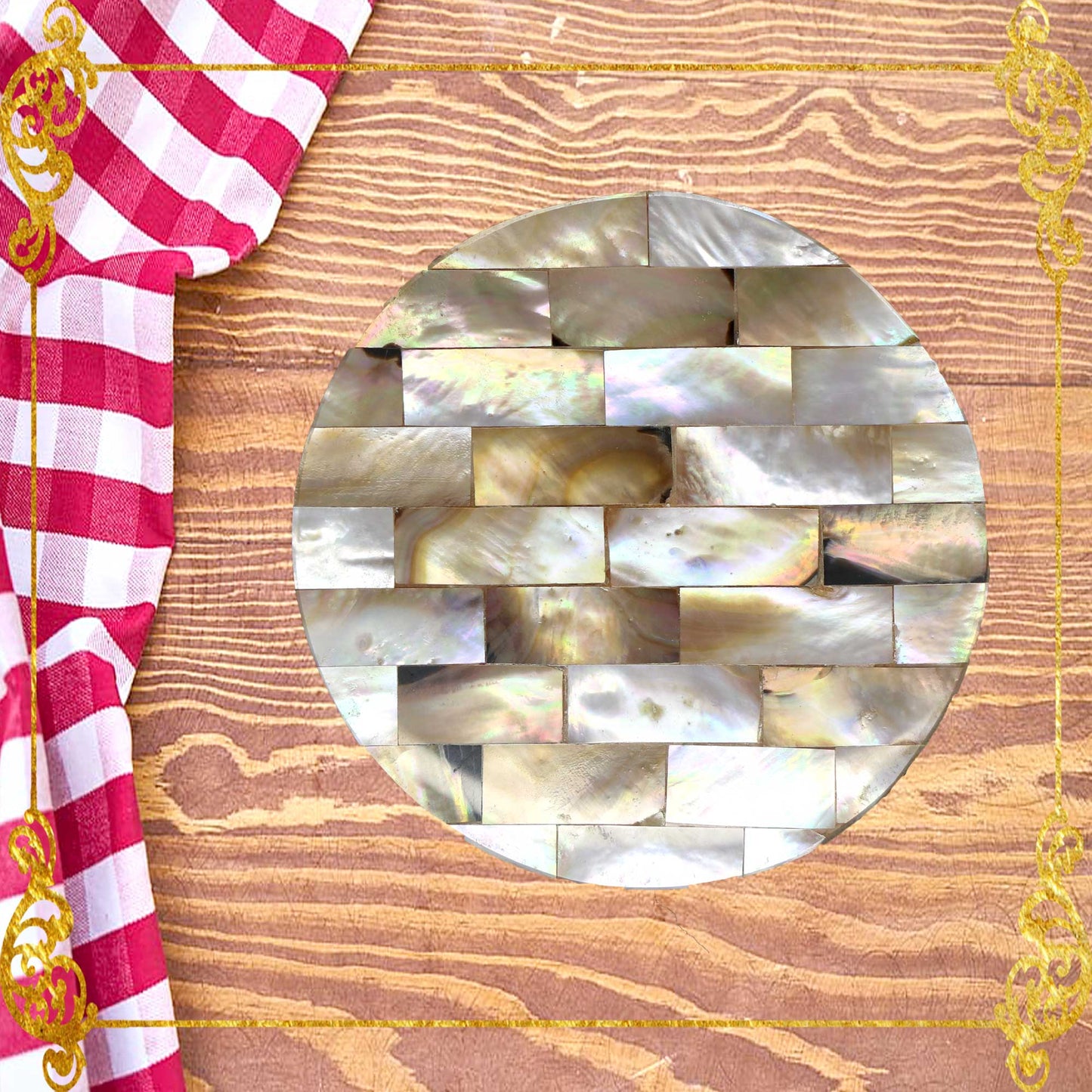 Coaster Made of Capiz Shells Design