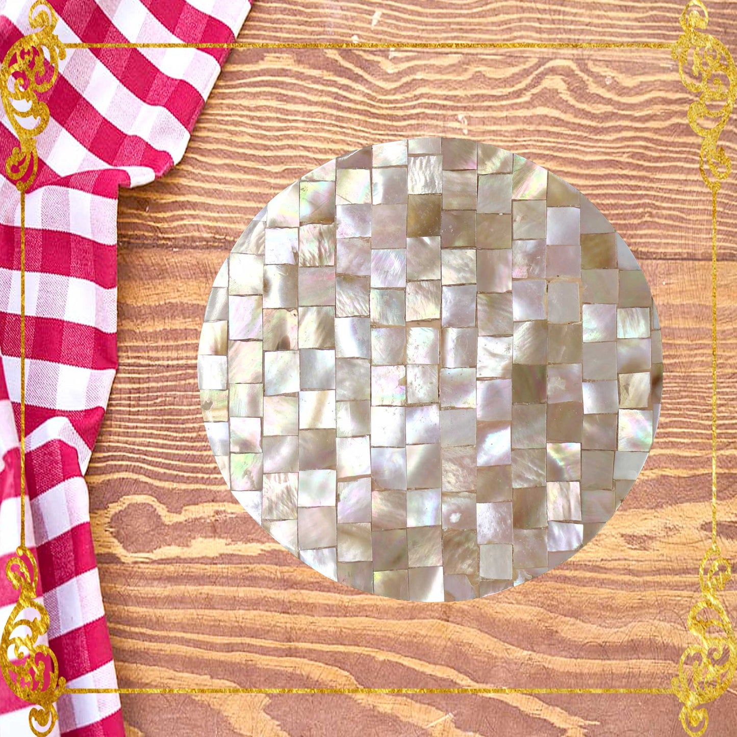 Coaster Made of Capiz Shells Design