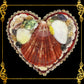 Vintage Heart Shaped Shell Covered Trinket Box Vinatge