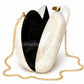 White Mother of Pearl Nautilus Shell Clutch Bag with Gold Chain