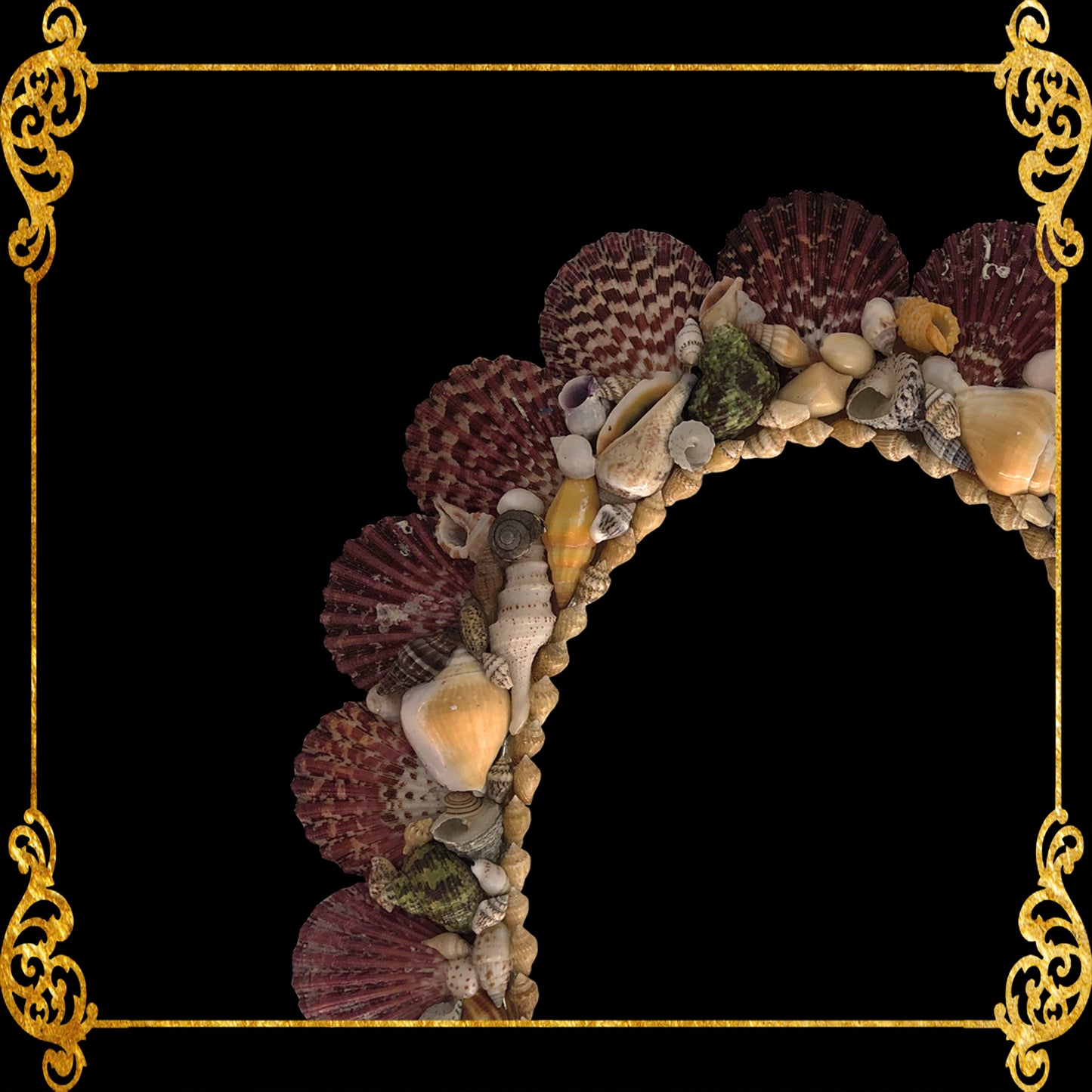 Seashell Mirror Frame Oblong Assorted Shell