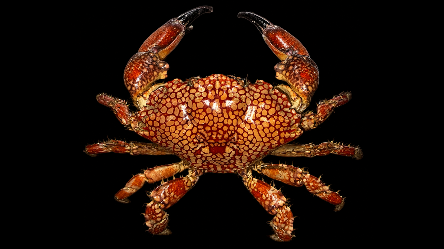 Mosaic Reef Crab (Lophozozymus pictor) | Preserved Crab Specimen | Real Marine Crab