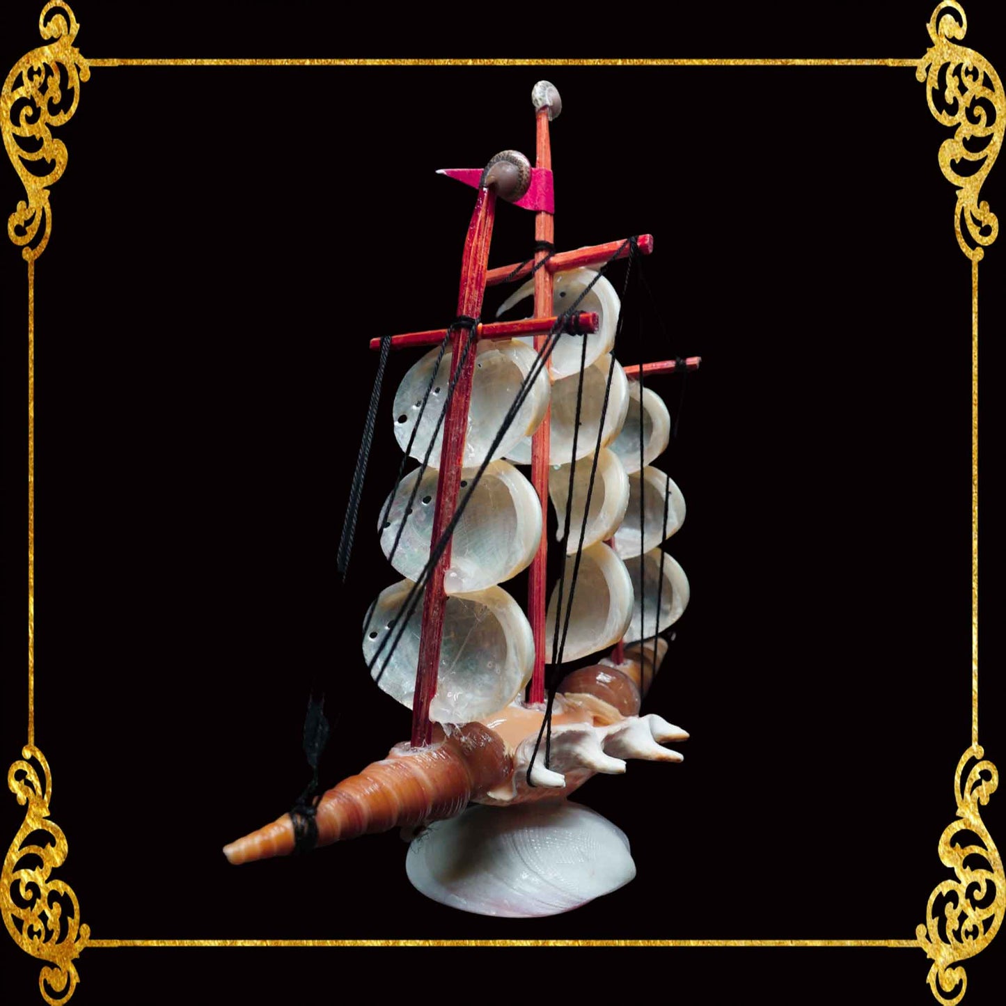 Seashell Boat | Made of Real Abalone Shell | Mini Galleon