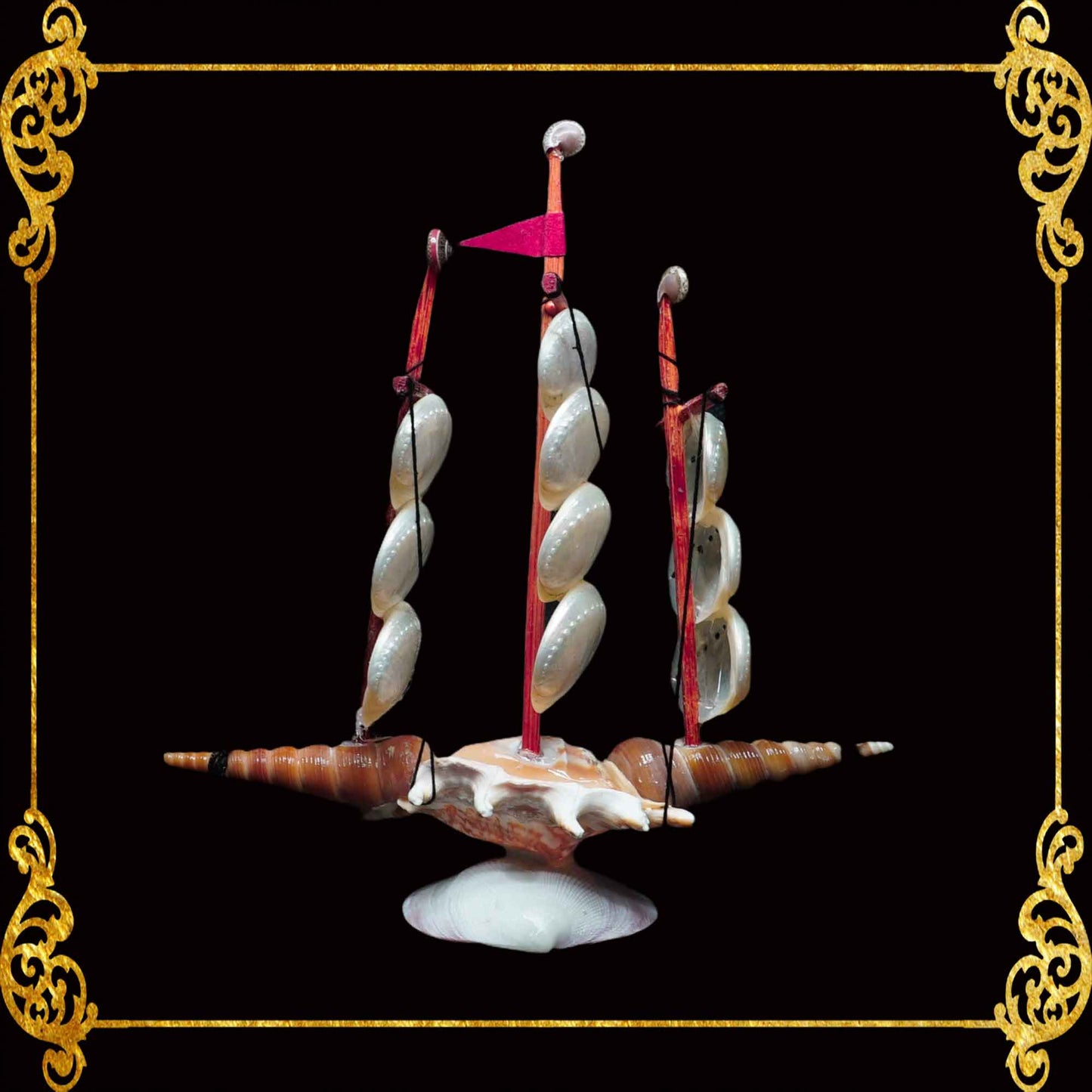 Seashell Boat | Made of Real Abalone Shell | Mini Galleon