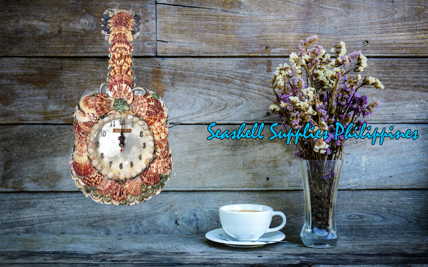 Seashell Guitar Wall Clock