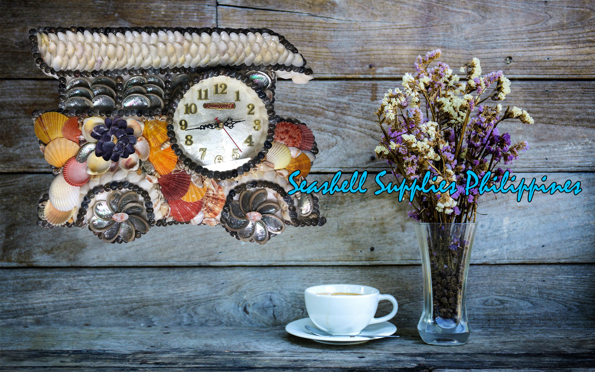 Seashell Wall Clock | Assorted Shells | Jeepney Shape