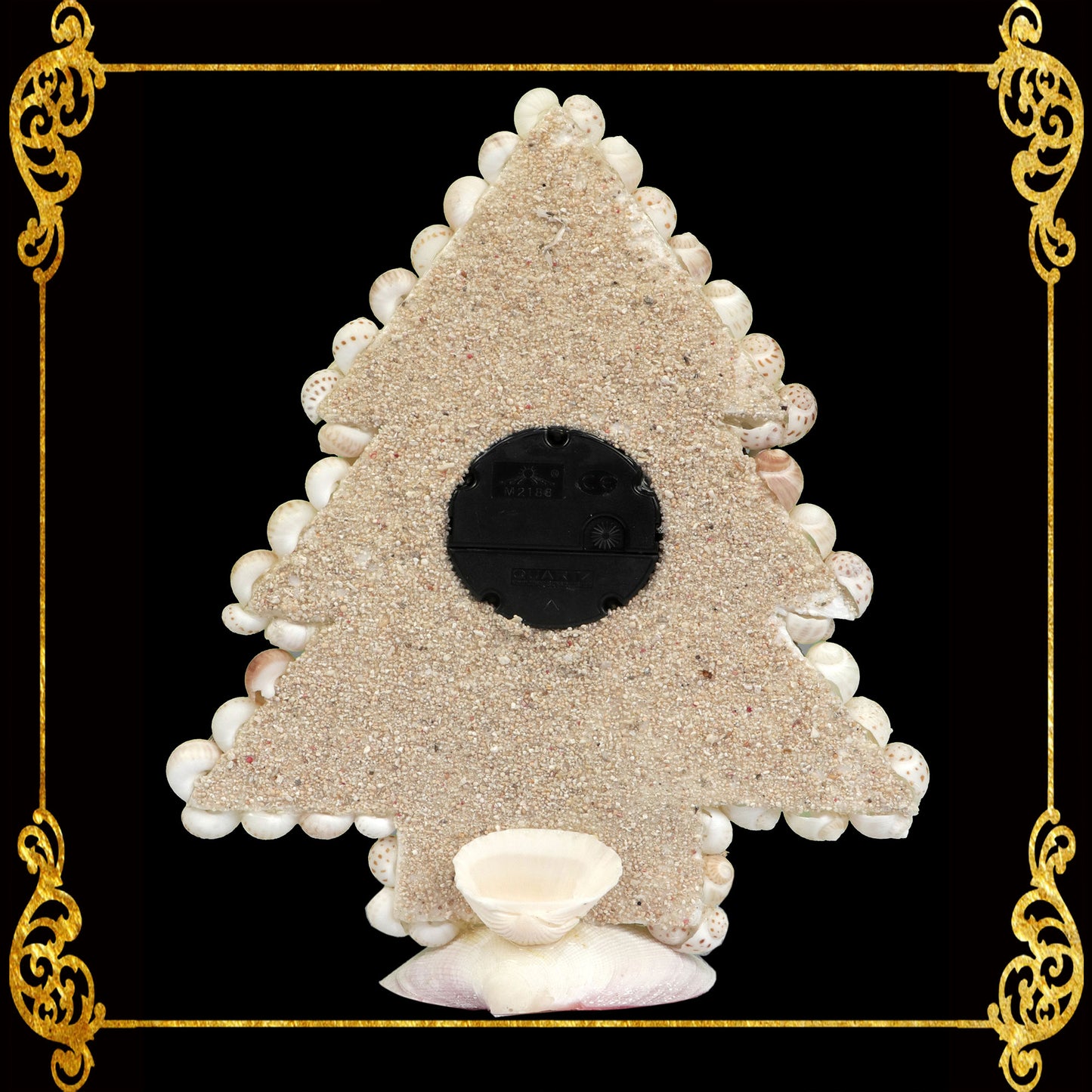 Seashell Table Top Clock | Christmast Tree | Clamrose Shell