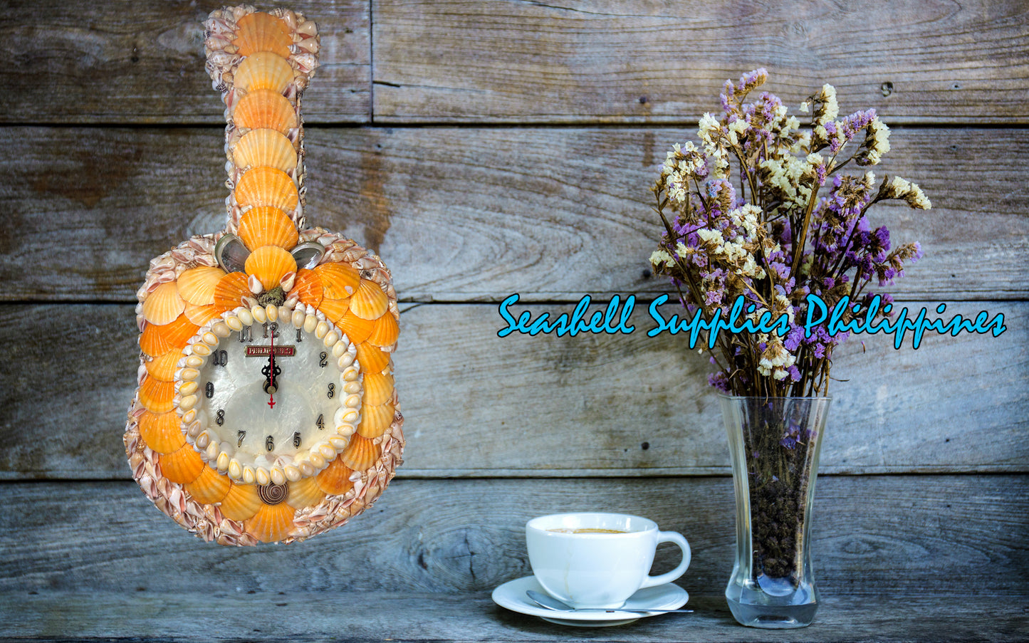 Seashell Guitar Wall Clock