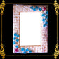 Seashell Mirror Frame | Assorted Shell with Blue Flower Accent